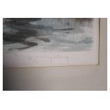 Framed Forest Landscape Watercolor Signed by Artist