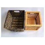 Pair of Wicker Storage Baskets in Natural Tones