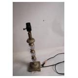 Vintage Brass and Glass Table Lamp Base