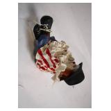 Vintage Porcelain Clown Figurine with Red and Blue Outfit