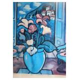 Framed Floral Painting by T. White