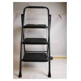 3-Step Folding Metal Ladder with Non-Slip Treads