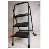 3-Step Folding Metal Ladder with Non-Slip Treads