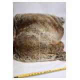 Pair of Faux Fur Brown Floor Cushions