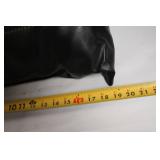 Set of 2 Black Faux Leather Pillows with Contrast Stitching