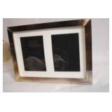 Double Photo Frame with Silver-Tone Border