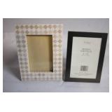 Set of 2 Picture Frames - Furio Basic Metals 4x6 and Checkered Design