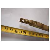 Vintage Wooden Wall Shelf with Brass Mounting Brackets