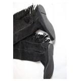 Minnetonka Black Suede Fringe Knee-High Boots