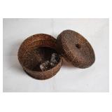 Artisanal Beaded Box with Lid and Acrylic Dice