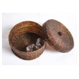 Artisanal Beaded Box with Lid and Acrylic Dice