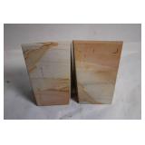 Pair of Sandstone Bookends with Unique Veining