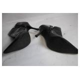 Pair of Black Patent Leather Pointed-Toe High Heel Ankle Boots