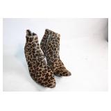 Pair of Circa Joan & David Leopard Print Ankle Boots Size 8.5
