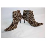 Pair of Circa Joan & David Leopard Print Ankle Boots Size 8.5