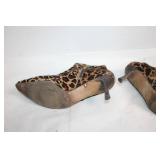 Pair of Circa Joan & David Leopard Print Ankle Boots Size 8.5