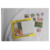 Collection of Vatican City Souvenir Stamp Sheets and Postcard Set