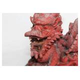 Chinese Red Resin Dragon Figurine with Base