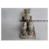 Silver-Plated Mayan-Inspired Sculpture with Intricate Details