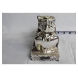 Silver-Plated Mayan-Inspired Sculpture with Intricate Details