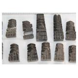 Complete Set of Carved Stone Chess Pieces with Dice and Markers