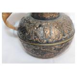 Vintage Assorted Collection with Statuette, Metal Jug, and Decorative Boxes