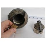 Vintage Assorted Collection with Statuette, Metal Jug, and Decorative Boxes