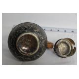 Vintage Assorted Collection with Statuette, Metal Jug, and Decorative Boxes