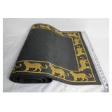 Decorative Black Yoga Mat with Gold Leopard Border