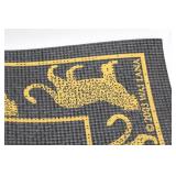 Decorative Black Yoga Mat with Gold Leopard Border