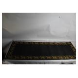 Decorative Black Yoga Mat with Gold Leopard Border