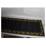 Decorative Black Yoga Mat with Gold Leopard Border