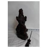 Antique Guan Yu Warrior Figurine with Detailed Carvings