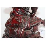 Antique Guan Yu Warrior Figurine with Detailed Carvings