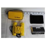 L.L. Bean Yellow Binoculars and Vintage Focal Opera Glass Set