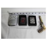Collection of Zippo Lighters and Vintage Replica Pistol