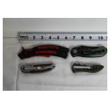 Set of 4 Folding Pocket Knives with Assorted Finishes