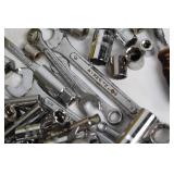 Vintage Yellow Metal Toolbox with Assorted Hand Tools