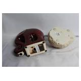 Handcrafted Red Elephant Ceramic Sculpture and Coral-Inspired Decor