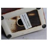 Handcrafted Red Elephant Ceramic Sculpture and Coral-Inspired Decor