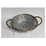 Set of 2 Silver Decorative Bowls with Handles