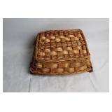 Handwoven Wicker Basket with Wooden Handles