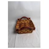Handwoven Wicker Basket with Wooden Handles