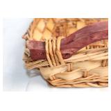 Handwoven Wicker Basket with Wooden Handles