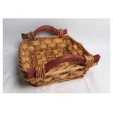 Handwoven Wicker Basket with Wooden Handles