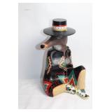 Whimsical Southwestern Coyote Sculpture with Hat