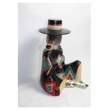 Whimsical Southwestern Coyote Sculpture with Hat