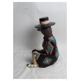 Whimsical Southwestern Coyote Sculpture with Hat