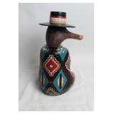 Whimsical Southwestern Coyote Sculpture with Hat