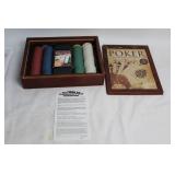 Complete 200-Piece Poker Set with Cards in Wooden Case